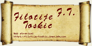 Filotije Toskić vizit kartica